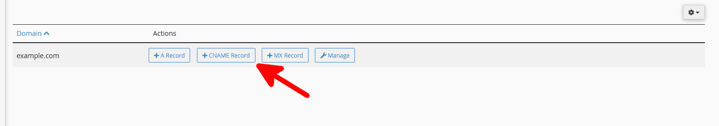Add a CNAME record, cPanel 2