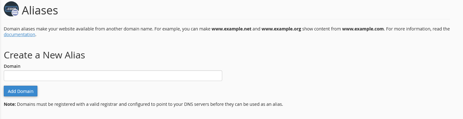 Park a domain registered with Scalahosting