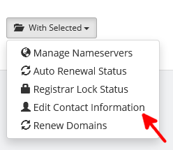 Change my domain contact information