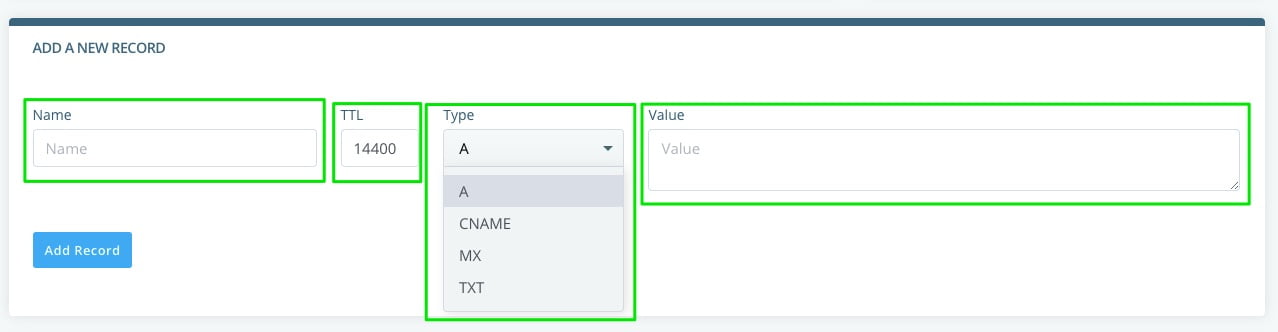 View My DNS Settings, Step 2: Open the DNS Editor 4