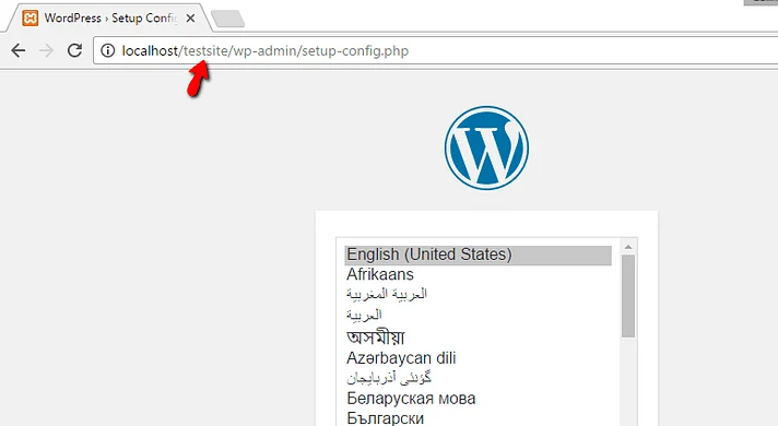 Install WordPress on Windows, Step 5: Install your WordPress Locally