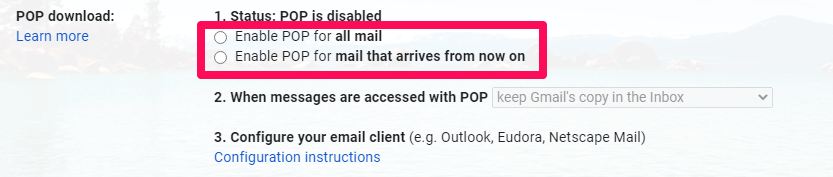 Use POP settings to add my Workspace Email to an Email Client