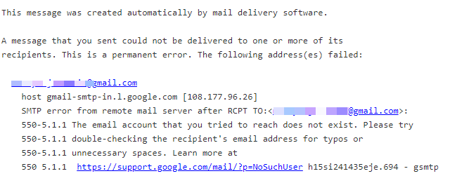 Why Do I Have Email Delivery Problems?, Incorrect Mail Addresses