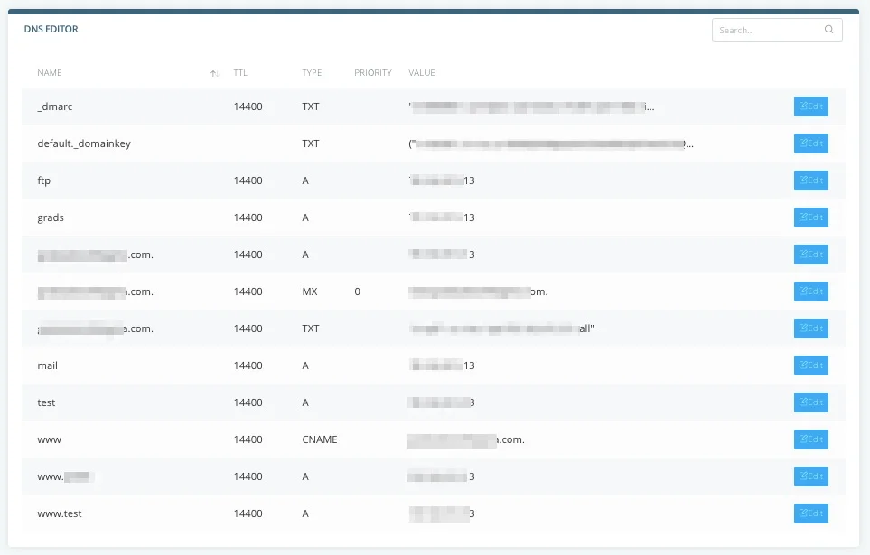 View My DNS Settings, Step 2: Open the DNS Editor 5