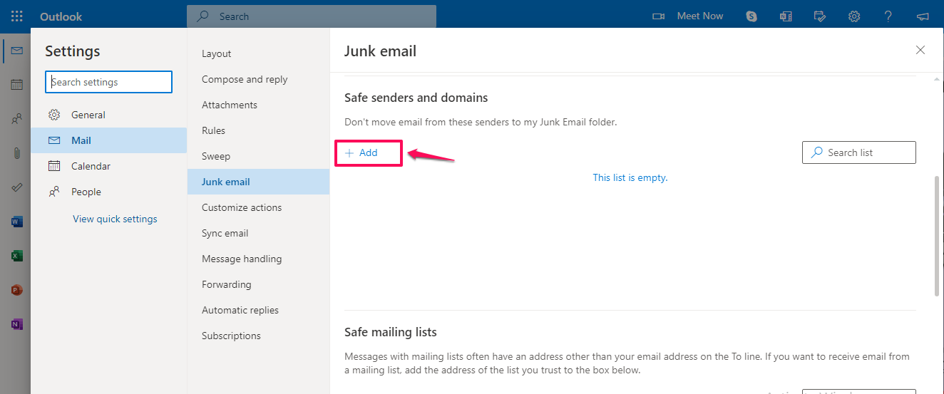 E-mail Messages Do Not Forward to Outlook.com (Hotmail) Accounts, Add your email address to Safe Senders. 7