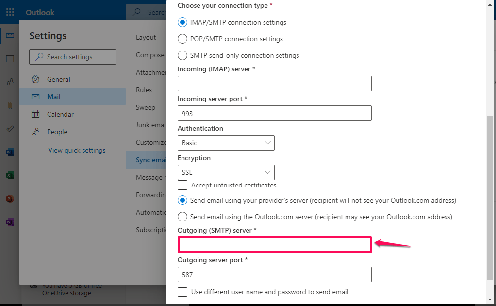 Use IMAP Settings to Add My Email Address to an Email Client, How To Add An Email Address to Outlook.com Using IMAP Settings 14