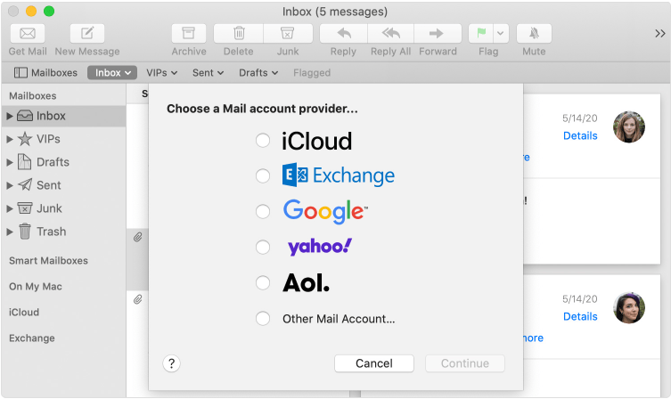 Use POP settings to add my Workspace Email to an Email Client, Apple Mail