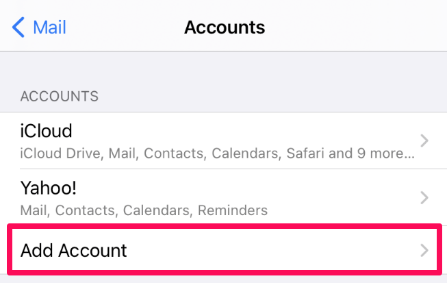 Add my email to Mail on iPhone or iPad, Adding Email to Mail on iPhone or iPad 2