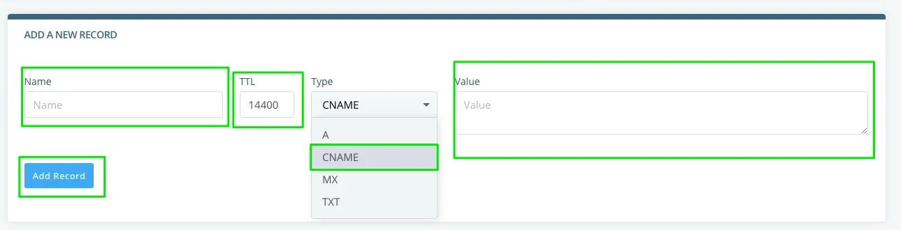 Manage DNS Zone Files, How to Add a CNAME Record in SPanel