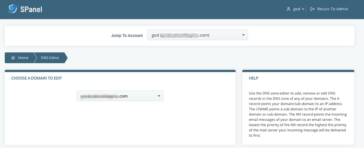 View My DNS Settings, Step 2: Open the DNS Editor 3