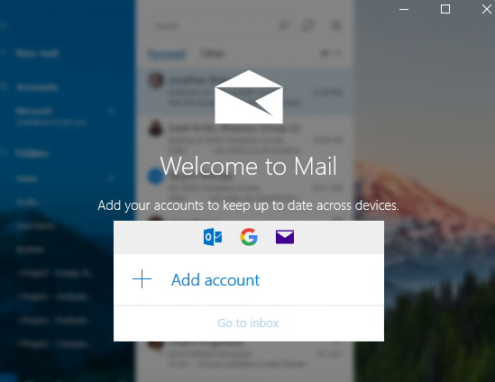 Add my Microsoft 365 email to Mail (Windows), Adding Microsoft 365 Email to Windows Mail App 2