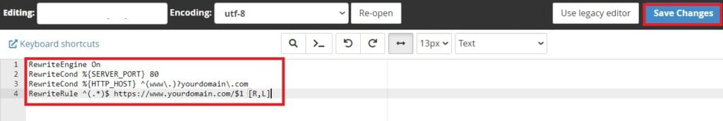 Redirect HTTP to HTTPS Automatically, Using the .htaccess File