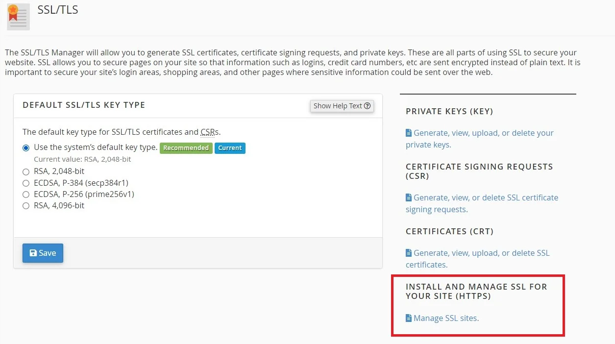 Install SSL Certificates, Installing Custom SSL on cPanel