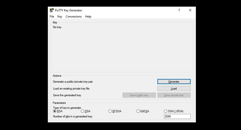 How to Generate an SSH Key Pair in Windows using PuTTY, Generating SSH Key Pairs with PuTTYgen