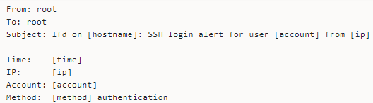 Common Notifications from CSF/LFD, Secure Shell Access (SSH)