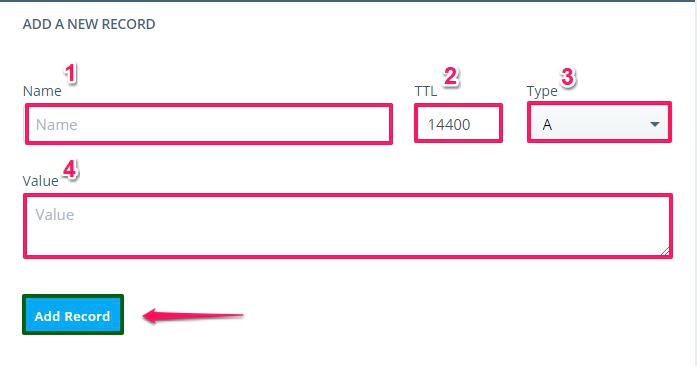 How to Create A and CNAME Records?, Step 3: Add the New A Record