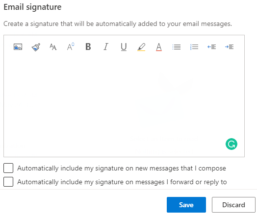 Add an Email Signature in Outlook on the Web