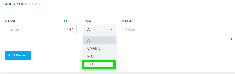 How to configure SPF, DKIM, and DMARC records?, Adding an SPF Record on Spanel 6