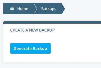 How Often Is My Website Backed up and How Can I Access the Backup Copy?, Step 2: Open the Backup Tool and Click Generate Backup 2
