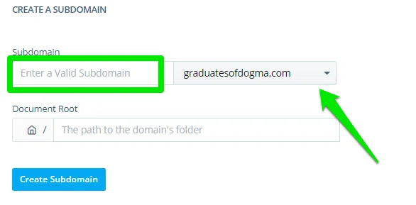 What is a Subdomain Name & How to Create One, How to create a Subdomain Name 3