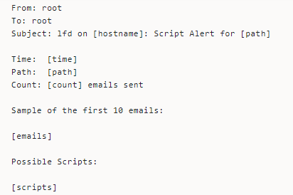 Common Notifications from CSF/LFD, Email Script Alerts