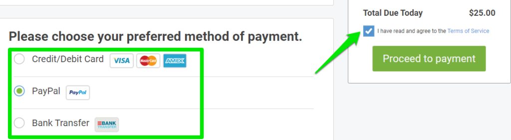 Sell My ScalaHosting Domain?, Step 4: Choose Your Payment Method 2