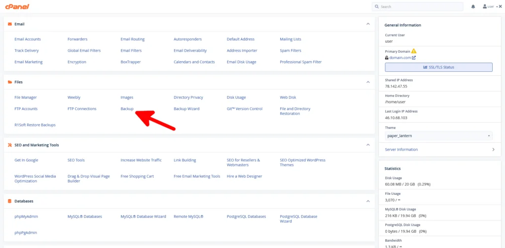 How to Generate a Full Backup in cPanel