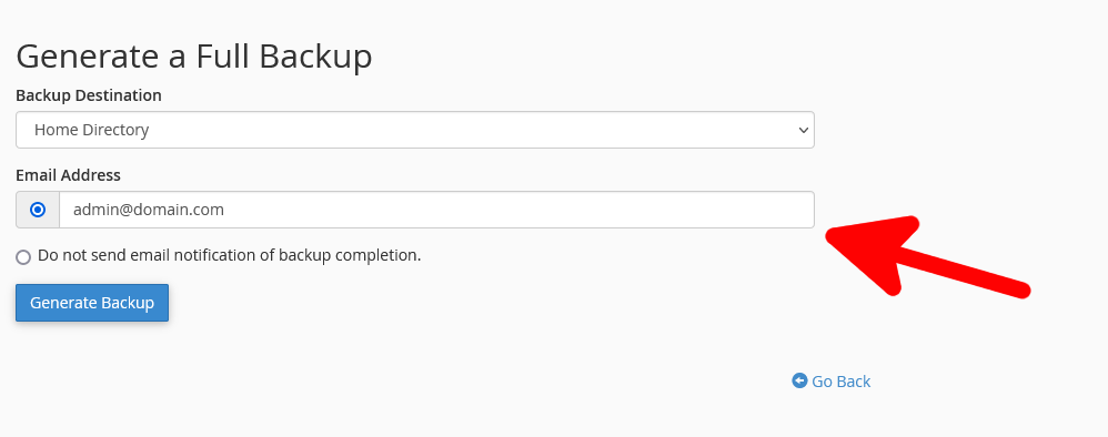 How to Generate a Full Backup in cPanel, Generating a Full cPanel Backup 4