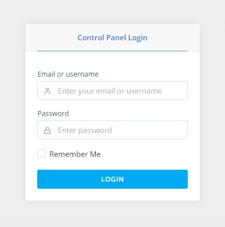 View My DNS Settings, Step 1: Sign into SPanel’s User Interface