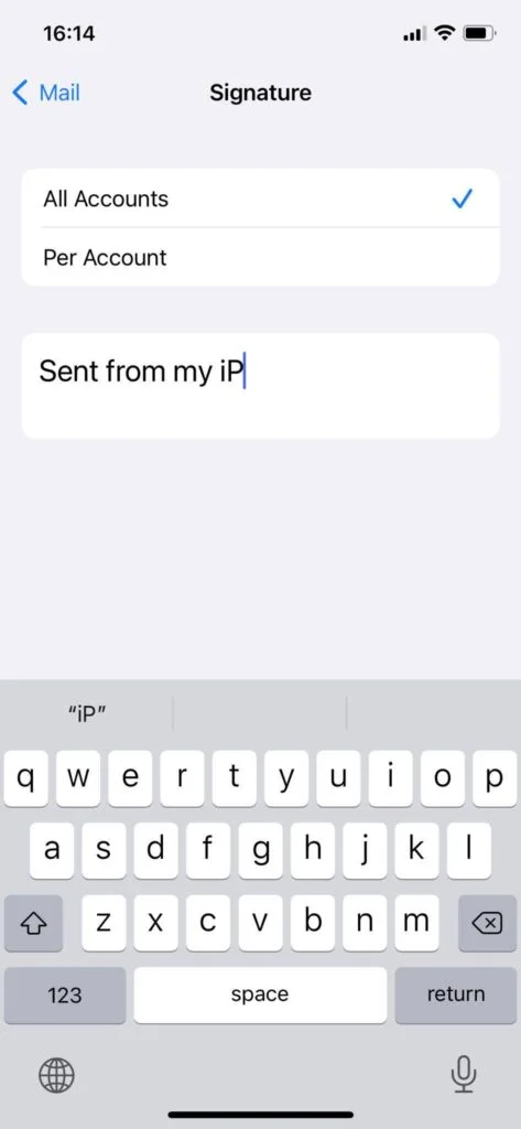 How to remove/edit the ‘Sent from my iPhone’ signature from mails sent from iPhone?