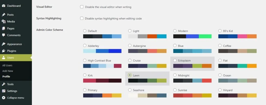 How to Change the Admin Color Scheme in WordPress