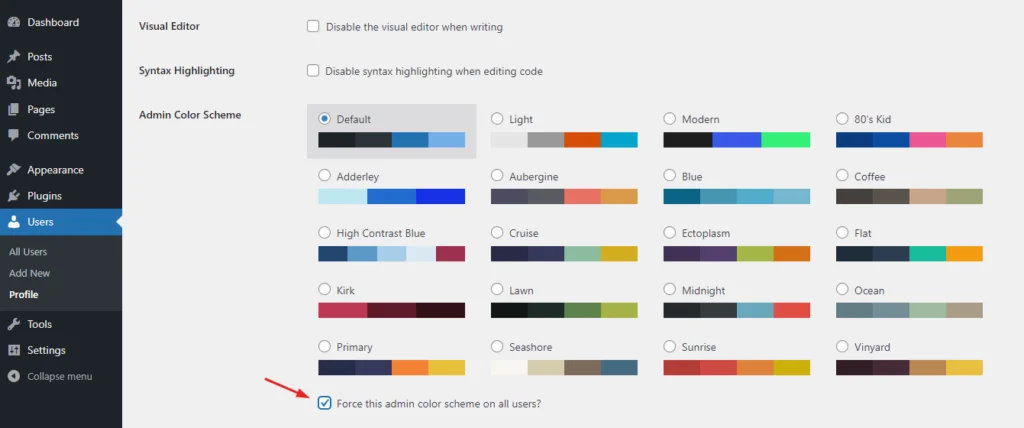 How to Change the Admin Color Scheme in WordPress