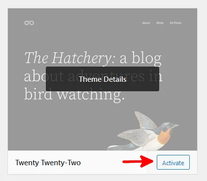 How to Change a WordPress Theme, 4. Activate the Theme