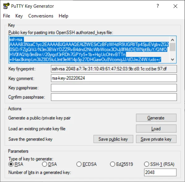 How to Generate an SSH Key Pair in Windows using PuTTY