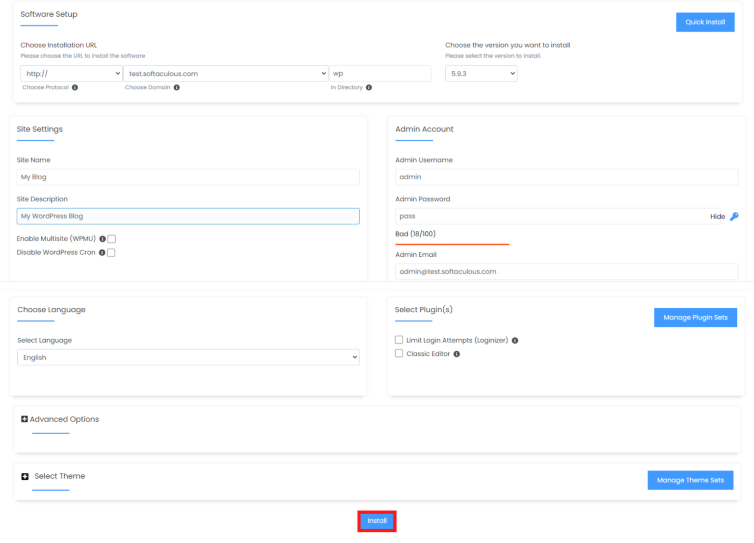 How to Install WordPress with an AutoInstaller Knowledge base