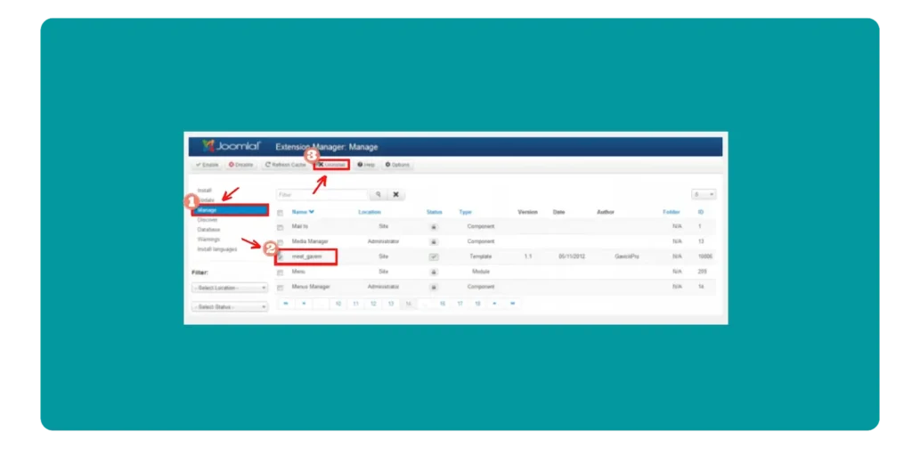 How to Install Joomla Templates, How to Delete a Joomla Template?