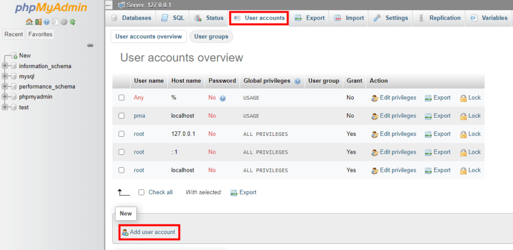 How to Create a Database in MySQL, Creating a Database Using phpMyAdmin