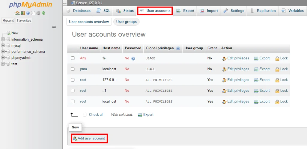 How to Create a Database in MySQL, Creating a Database Using phpMyAdmin