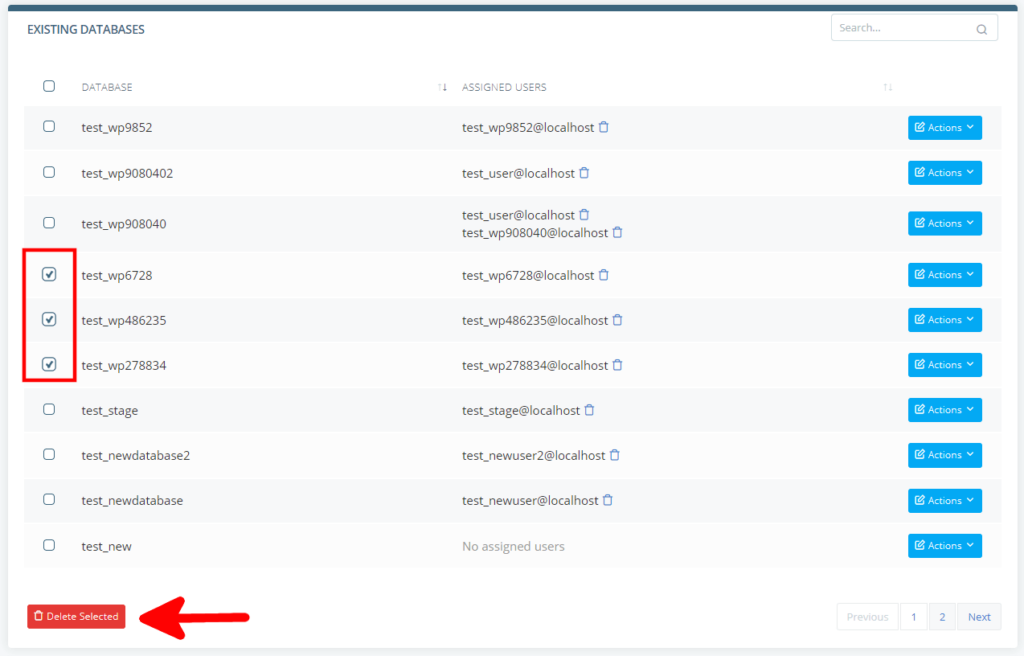 How to Delete a MySQL Database, Deleting a Database In SPanel 4