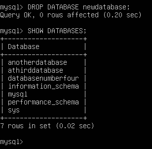 How to Delete a MySQL Database, Deleting a MySQL Database Through the Command-Line Interface 6
