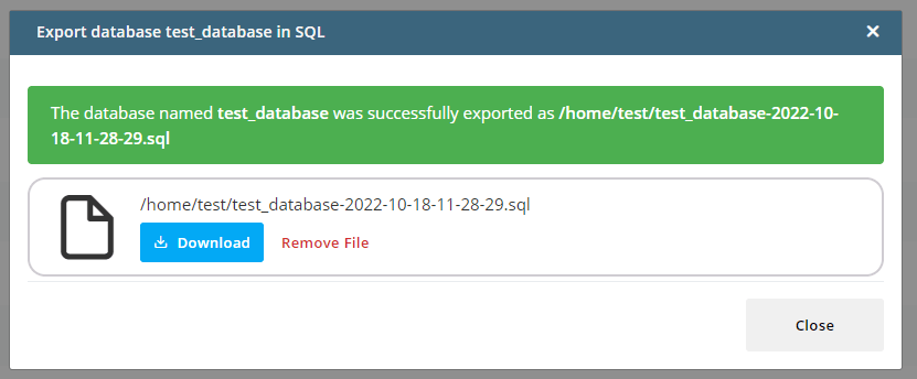 How to Back Up a MySQL Database, Database Backups in SPanel 3