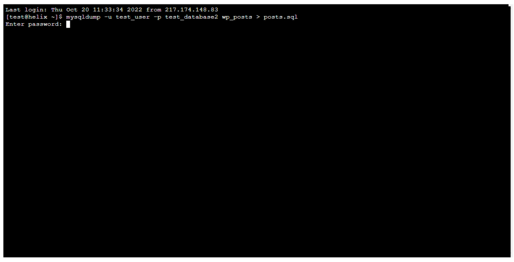 How to Back Up a MySQL Database, Backing up specific tables from a selected database