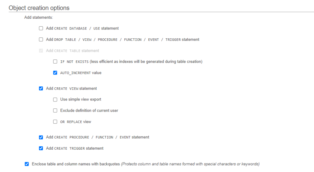 How to Back Up a MySQL Database, Backing up a single database 6