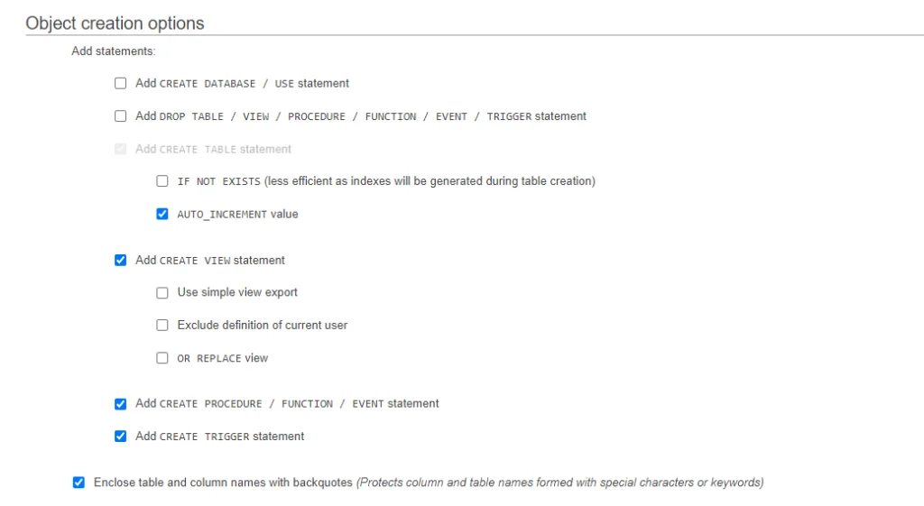 How to Back Up a MySQL Database, Backing up a single database 6