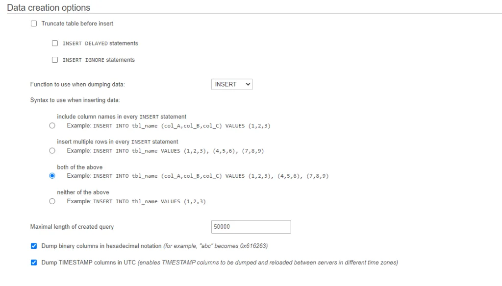 How to Back Up a MySQL Database, Backing up a single database 7