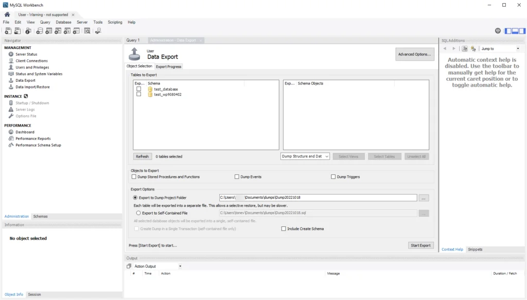 How to Back Up a MySQL Database, Creating a Database Backup With MySQL Workbench 3