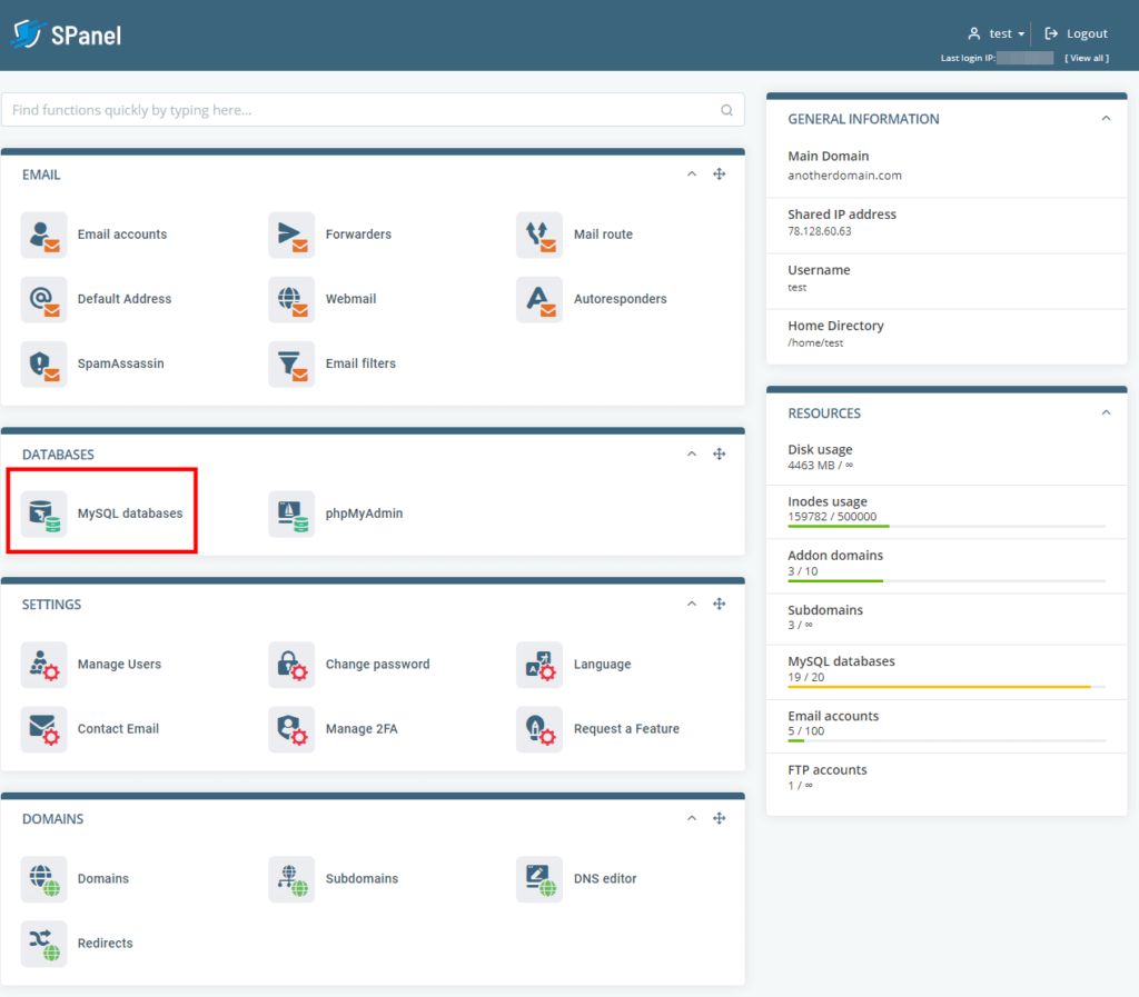 How to Back Up a MySQL Database, Database Backups in SPanel