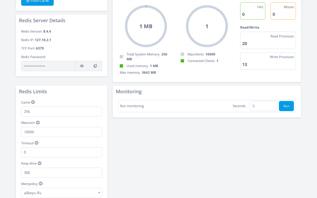How to Change Redis Memory and Eviction Policy in SPanel, Step-by-step 2