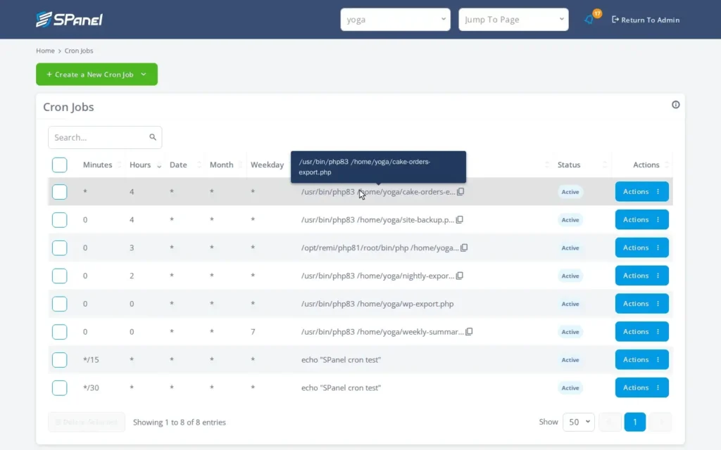 How to Add, Edit, and Delete Cron Jobs in SPanel, Step-by-step