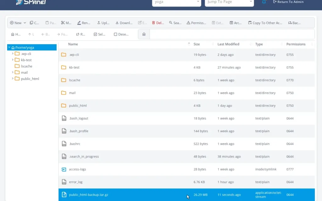 How to Create and Extract Archives in SPanel’s File Manager, Step-by-step 4
